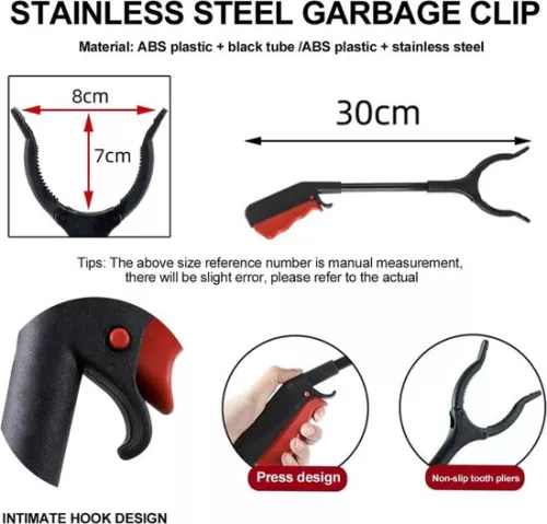 merkloos Gripper Arm Rubber Gripper - 4 Pieces Short Waste Gripper for Seniors and Children with Disabilities - Garbage Gripper 30 cm (6152526944963)