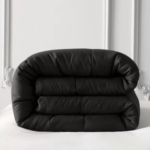 merkloos 220 x 240 cm black 100% microfibre breathable super soft quilted all-season duvet without cover and washable at 30° degrees (6152806574545)