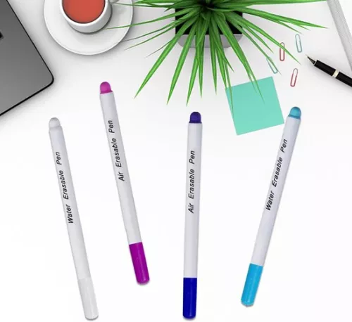 merkloos Water Soluble Fabric Markers - Pack of 4, Disappearing and Erasable Pens with Markers for Fabric in the Office . (8785309155003)