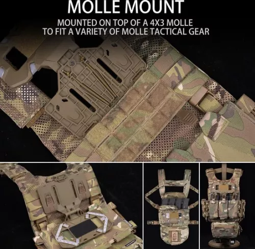 merkloos Tactical Plate Carrier Vest Attachments - Molle Chest Mount Phone Holder - Quick Release Navigation Board - Screen Size 4.7