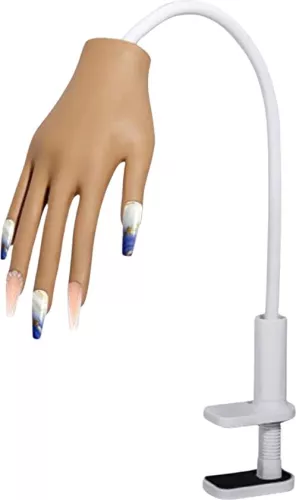 Nail Trainer - Easy to Use for Beginners - Realistic Practice Hand for Acrylic and Gel Nails - Suitable for Training and Courses - Compact Design