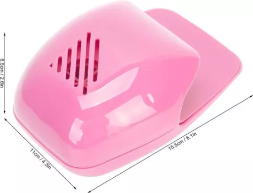 merkloos Professional Nail Fan Dryer - Portable Battery Operated Nail Polish Gel Dryer - Manicure Tool for Home Salon - Pink (8785305088275)