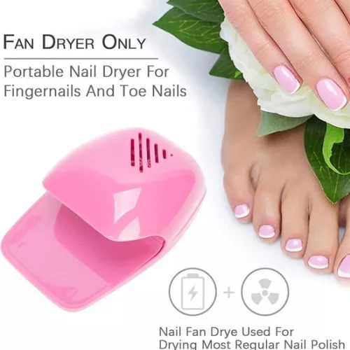 merkloos Professional Nail Fan Dryer - Portable Battery Operated Nail Polish Gel Dryer - Manicure Tool for Home Salon - Pink (8785305088275)