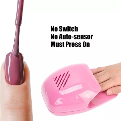 merkloos Professional Nail Fan Dryer - Portable Battery Operated Nail Polish Gel Dryer - Manicure Tool for Home Salon - Pink (8785305088275)