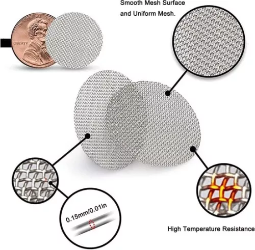 merkloos 100Pcs Stainless Steel Smoking Screens - Pipe Screen Filters for Smoking - Mesh Screens Wire Mesh Filter 15Mm . (8785300263530)
