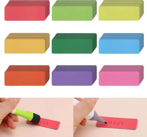 Writable Magnetic Strips - 72 Pieces - 60 x 20 mm - 9 Colors
