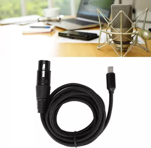 merkloos USB C to XLR Female Cable - Low Noise Type C Microphone Cable - Suitable for Windows - 3m . (6152350721785)