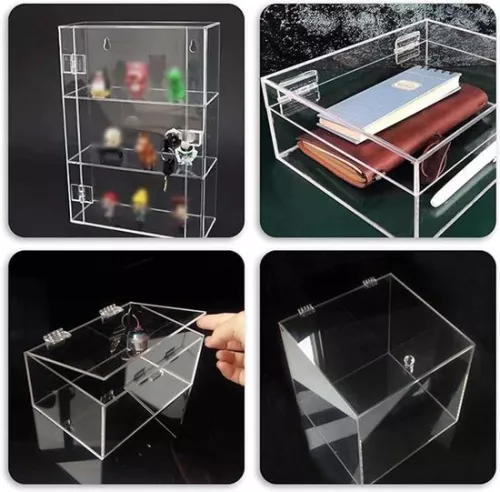 merkloos Self-adhesive transparent acrylic hinges - 12 pieces - small - foldable - for cabinets drawers furniture - DIY - 35 x 30 . (8785310166432)