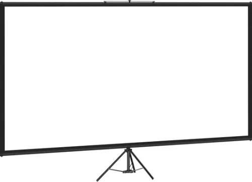 Portable Projection Screen with Stand, 100-Inch, 4K HD Resolution, 16:9 Aspect Ratio, Adjustable Height, with Polyester Screen and Aluminum Stand