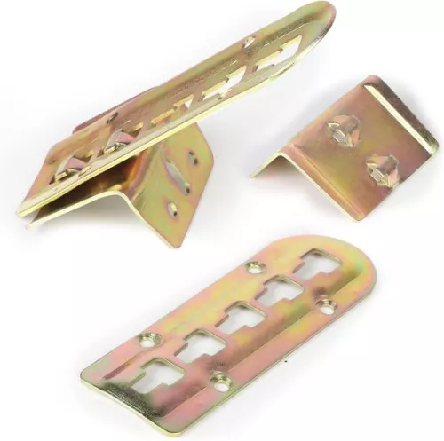 merkloos Bed Connectors - Set of 8 for Slatted Base - Adjustable Metal Holder with Locks (6152323664668)