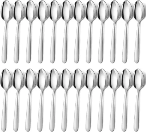 Set of 24 Soup Spoons, 20.4cm, Stainless Steel Tablespoon, Mirror Polished Table Spoon, Dishwasher Safe, Silver Spoon for Home, Kitchen or Restaurant