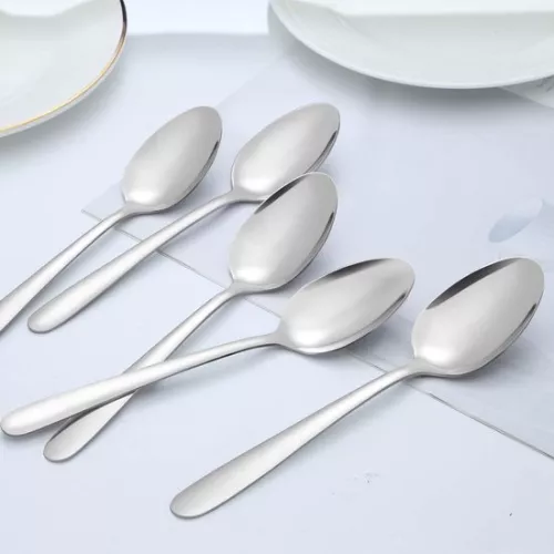 merkloos Set of 24 Soup Spoons, 20.4cm, Stainless Steel Tablespoon, Mirror Polished Table Spoon, Dishwasher Safe, Silver Spoon for Home, Kitchen or Restaurant (8998339229198)