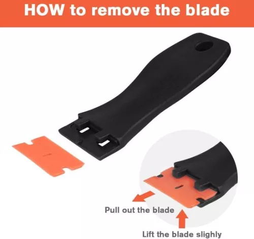 merkloos Scraper with 30 plastic blades - 2 black - for removing paint, stickers, and more. (8785306904796)
