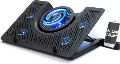 Laptop Cooler - Laptop Cooling - Ergonomic - Silent - 12-17 Inch - Adjustable - Including USB port - Backlighting