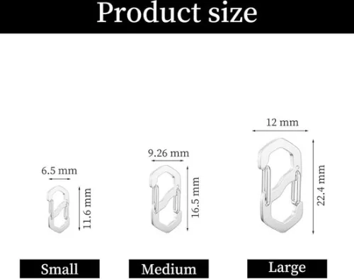 merkloos Stainless Steel Chain Clasps - 12 Pieces Bracelet Clasps - Silver Clasps for Bracelets with Mini Carabiners (8785304912557)