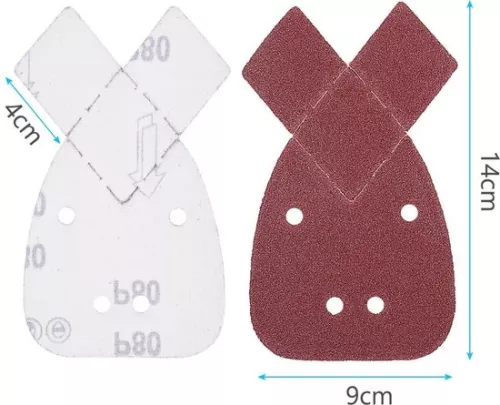 merkloos Sanding sheets | 50 pieces + sandpaper Mouse sander | Replacement heads | Grit 40/60/80/120/240 | Hand sander Black and Decker Detail (8785304484443)