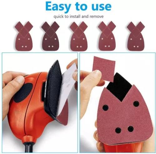 merkloos Sanding sheets | 50 pieces + sandpaper Mouse sander | Replacement heads | Grit 40/60/80/120/240 | Hand sander Black and Decker Detail (8785304484443)