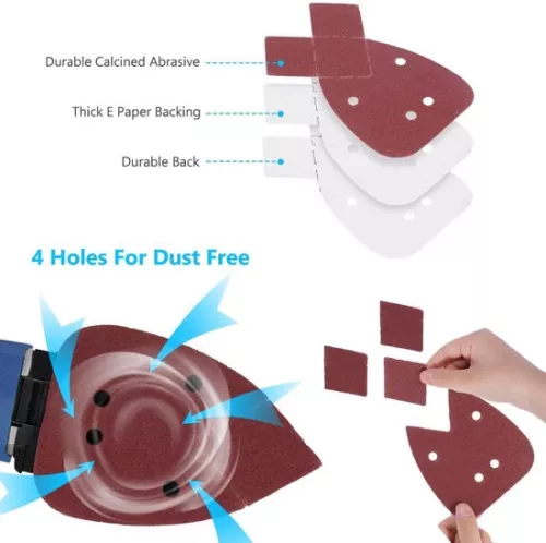 merkloos Sanding sheets | 50 pieces + sandpaper Mouse sander | Replacement heads | Grit 40/60/80/120/240 | Hand sander Black and Decker Detail (8785304484443)