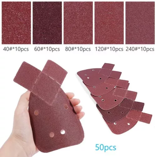 merkloos Sanding sheets | 50 pieces + sandpaper Mouse sander | Replacement heads | Grit 40/60/80/120/240 | Hand sander Black and Decker Detail (8785304484443)