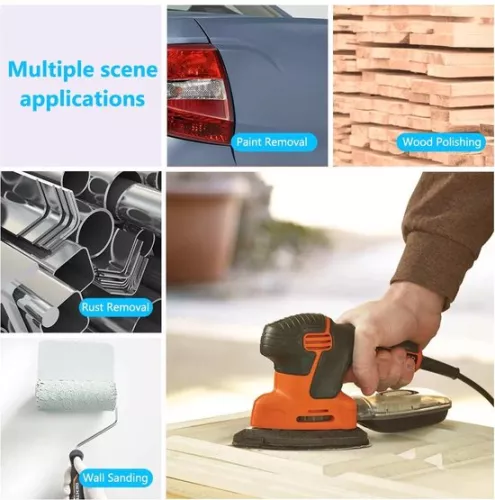 merkloos Sanding sheets | 50 pieces + sandpaper Mouse sander | Replacement heads | Grit 40/60/80/120/240 | Hand sander Black and Decker Detail (8785304484443)