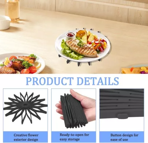 merkloos Silicone coasters for hot dishes - non-slip - heat-resistant - kitchen - table - hot pots - pans - 3 pieces (8785302705427)