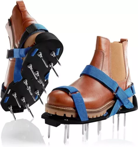 merkloos Nail shoes with Velcro fastening, for aerating the lawn or as finishing shoes, lawn aerator shoes as a perfect aerator, the ideal lawn aerator (8434705081989)