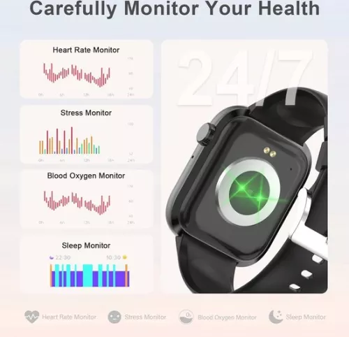 merkloos Smartwatch for men and women with Bluetooth, 1.83 inch HD, 110+ sports modes, sleep monitor, SpO2, heart rate monitor, IP68, fitness watch for iOS and Android (6152605831863)