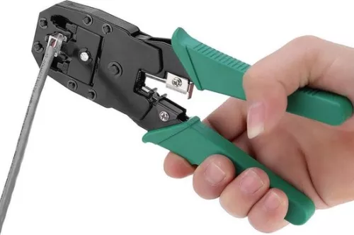 merkloos PREMIUM LAN Network Tester Set - Including Case - RJ45 / RJ12 / RJ11 / CAT5 / CAT5e / Cat6 / UTP / LAN - Cable Tester with Crimping Pliers & LSA Pliers (8720514720066)