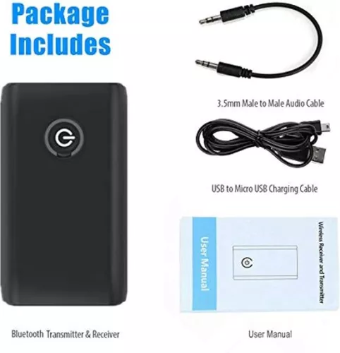 merkloos Bluetooth 5.0 Adapter Transmitter and Receiver 2-in-1 Stereo Output 35mm AptX Dual Pairing for Headphones TV PC Computer Speaker Car (6150705397340)