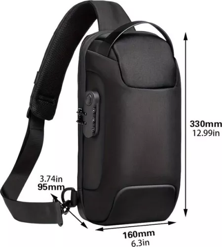 merkloos Shoulder Bags - Crossbody Bag - Chest Bag - Anti-Theft & Waterproof - With USB - Women - Men - Crossbody Bag Men - Stylish and Practical Sling Bag - Crossbody Bag for Daily Use, Walking, Travel & Festivals - 33x16x9.5cm (9903226206694)