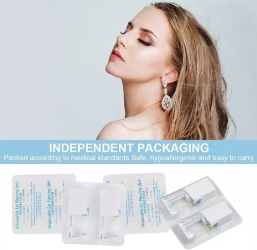 merkloos Painless Disposable Ear Piercing Gun Kit - DIY, Safety, Asepsis - Includes 10 Stud Earrings (6152325950936)