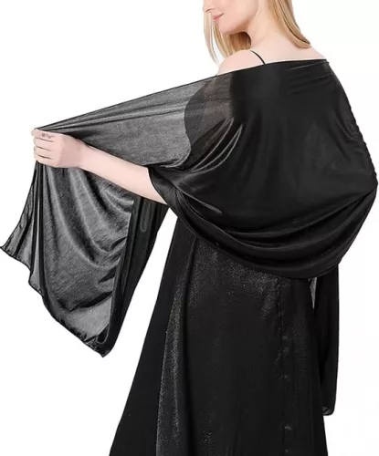 merkloos Shawl - Thin Wrap Scarf - 1 Piece - Stole - Neck Scarf - Fashion Scarf - Women's Scarf - Soft & Skin-Friendly - Long Satin Shawl Scarf - Shawls for Evening Dresses - Emerald Green - 200*70CM (8410900082570)