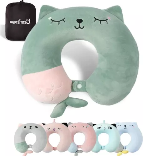 merkloos Soft Memory Foam Neck Pillow for Adults and Kids - U-Shaped Travel Pillow for Home, Office, Camping and Travel - Green (7595980995802)