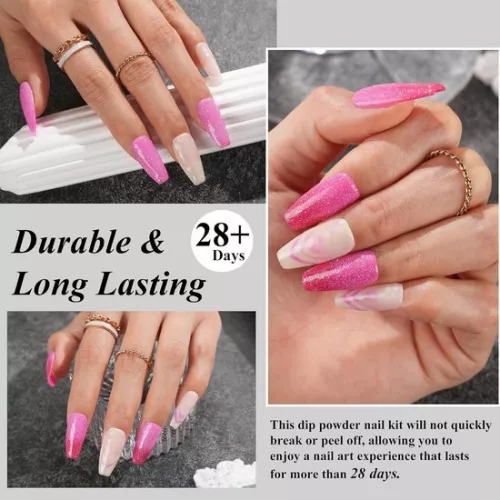 merkloos Dipping Powder Nails Set Starter Kit - 6 Colors Thermo Dip Powder with Accessories (6154107893875)