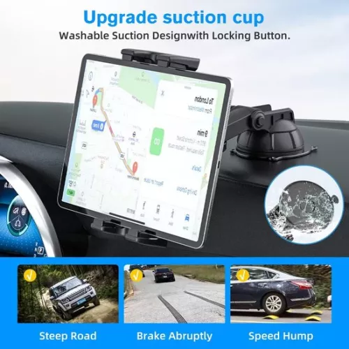 merkloos Tablet, windshield and dashboard holder, 360 degree rotatable, compatible with iPad Mini/Pro/Plus, size 4.7 - 12.9 inches (5487569271136)