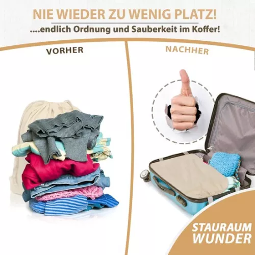 merkloos Set of 2 laundry bags 91.5 x 61 cm 100% cotton - Extra large, sturdy laundry bag - Travel laundry collector Reusable laundry box Clothes bag Storage (8410900557733)