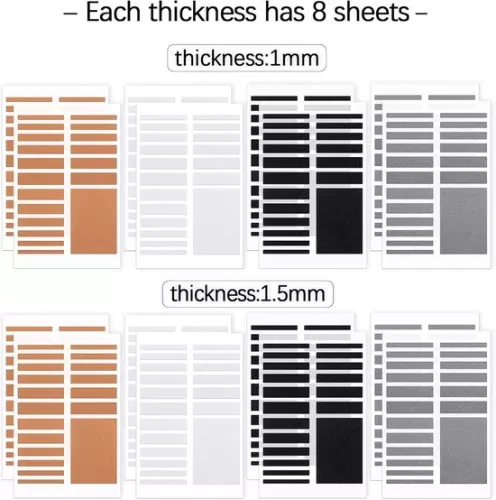 merkloos Invisible Ring Size Adjuster - 16 Sheets - Plastic Ring Guard - for Loose Rings - 2 Pieces - Tightener Spacer Sizer - Wide Rings - 4 Colors - 2 Thicknesses Ring Reducer (6150707827883)