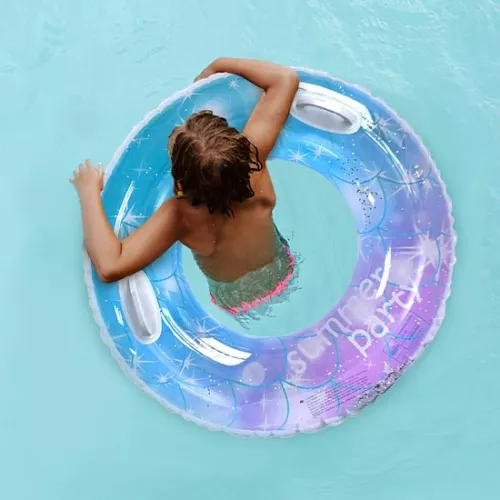 Large glitter inflatable swimming ring for adults - glitter swimming ring for pool and beach parties