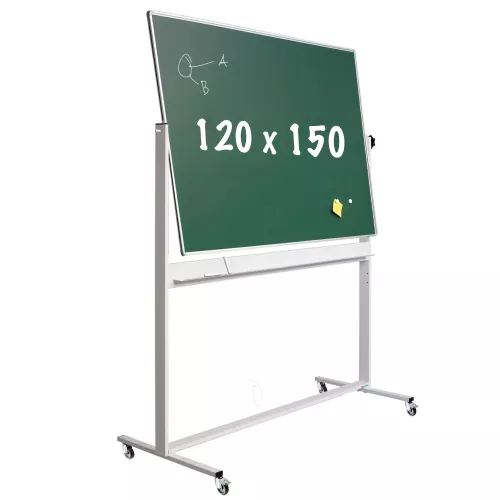 Krijtbord Deluxe Quincy - Magnetisch - Dubbelzijdig - Kantelbaar bord - Schoolbord - Eenvoudige montage - Emaille staal - Groen - 120x150cm