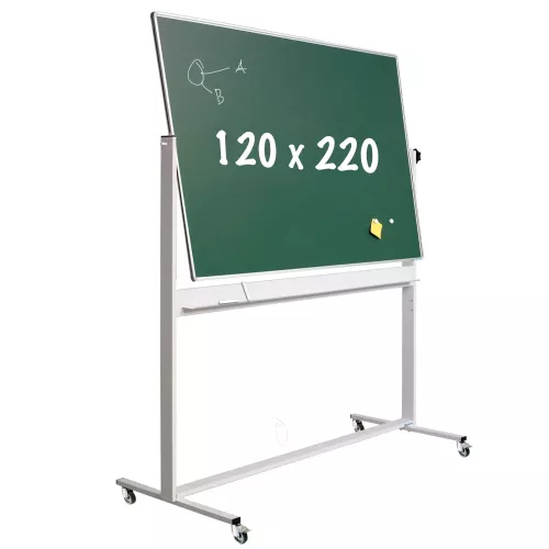 Krijtbord Deluxe Merlin - Magnetisch - Dubbelzijdig - Kantelbaar bord - Schoolbord - Eenvoudige montage - Emaille staal - Groen - 120x220cm