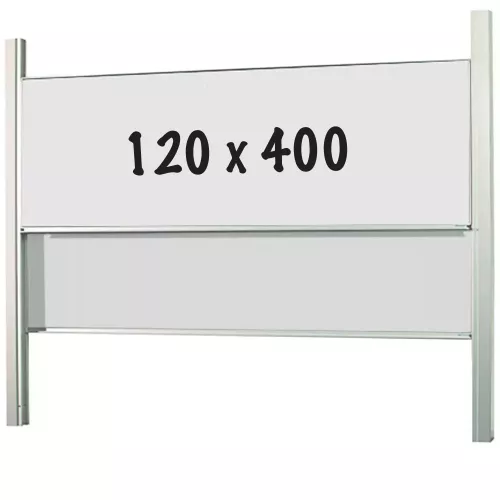 Whiteboard PRO Pennington - 2 in 1 - Enamel steel - Weekly planner - Monthly planner - Yearly planner - Magnetic - White - 120x400cm