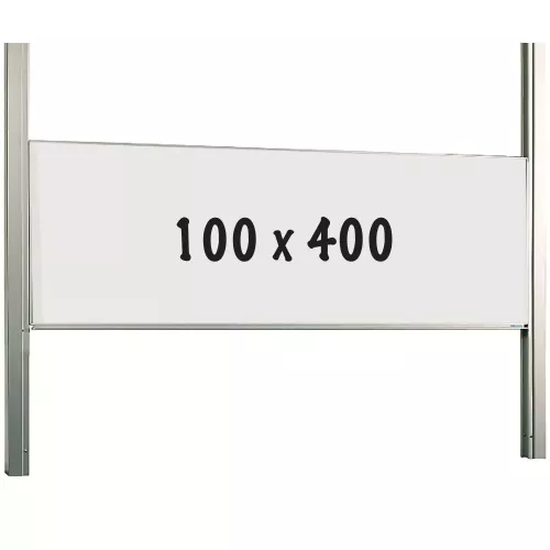 Whiteboard Deluxe Alberto - Enamel steel - Sliding mechanism - Weekly planner - Monthly planner - Yearly planner - Magnetic - White - 100x400cm