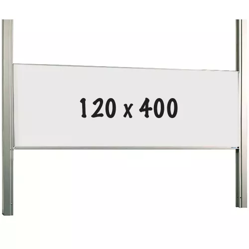 Whiteboard Deluxe Randall - Enamel steel - Sliding mechanism - Five-sided school board wall - Weekly planner - Monthly planner - Yearly planner - Magnetic - White - 120x400cm