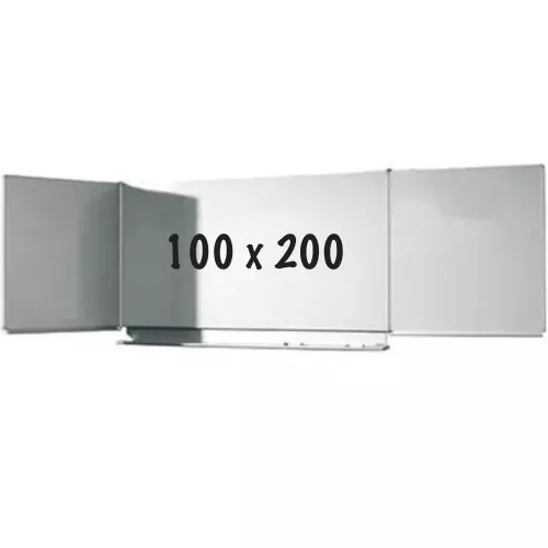 Whiteboard Deluxe Granville - Enamel steel - Sliding mechanism - Five-sided school board wall - Weekly planner - Monthly planner - Yearly planner - Magnetic - White - 100x200cm