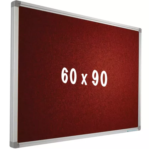 Bulletin board Camira fabric PRO Charmaine - Aluminum frame - Easy assemble - Drawing pins - Red - Pinboards - 60x90cm