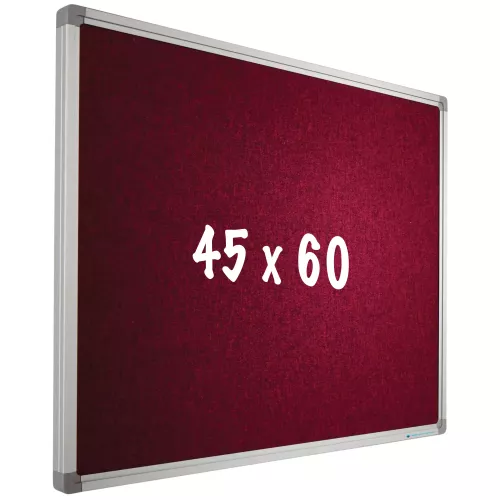 Bulletin board Camira fabric PRO Bennett - Aluminum frame - Easy assemble - Drawing pins - Red - Pinboards - 45x60cm