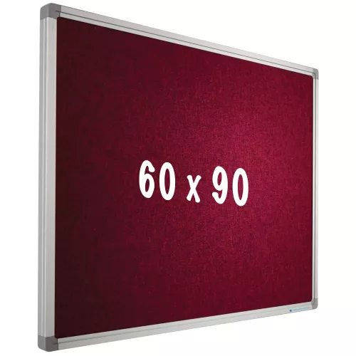 Bulletin board Camira fabric PRO Bryce - Aluminum frame - Easy assemble - Drawing pins - Red- Pinboards - 60x90cm