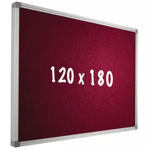 Bulletin board Camira fabric PRO Sanders - Aluminum frame - Easy assemble - Drawing pins - Red - Pinboards - 120x180cm