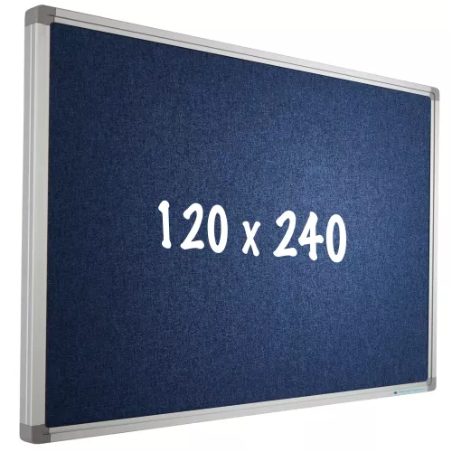 Bulletin board Camira fabric PRO Elroy - Aluminum frame - Easy assemble - Drawing pins - Blue - Pinboards - 120x240cm