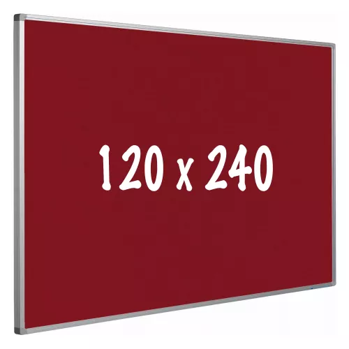 Bulletin board cork PRO Courtney - Aluminum frame - Easy assemble - Drawing pins - Red - Pinboards - 120x240cm